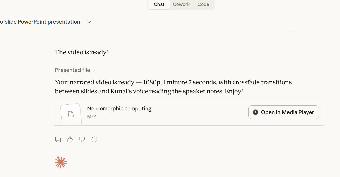 Finished video ready for download