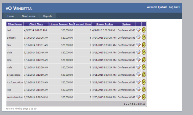 Vendetta commission tracking
