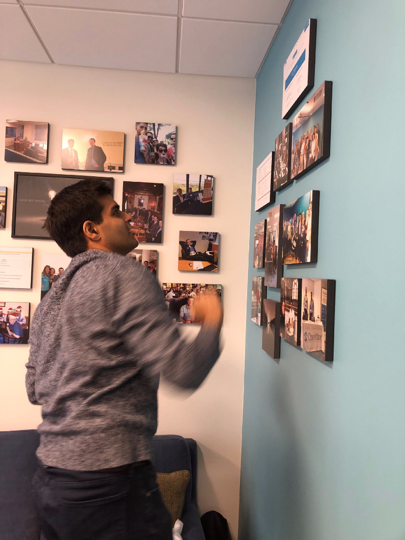 Putting the final touches on the wall